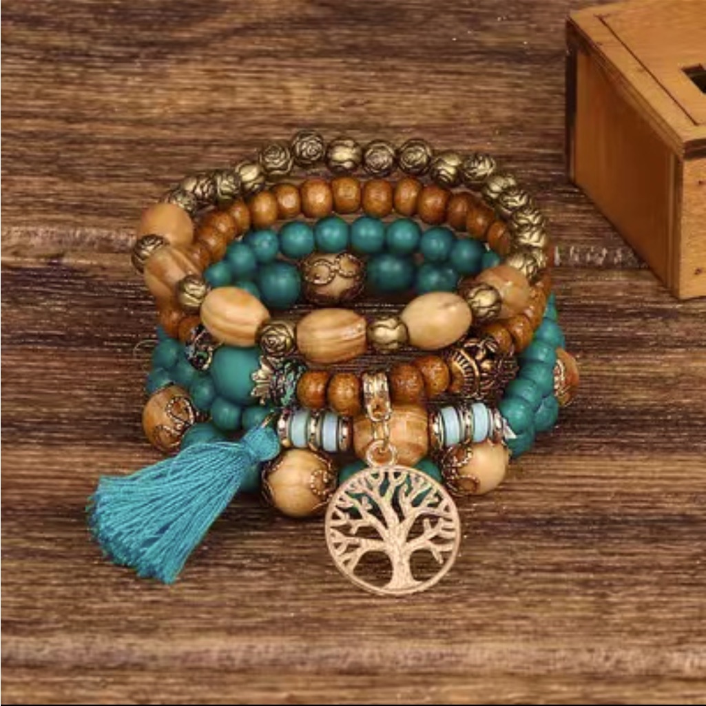 Fashion Jewelry Ladies Bracelets 4 Separate Bracelets Boho